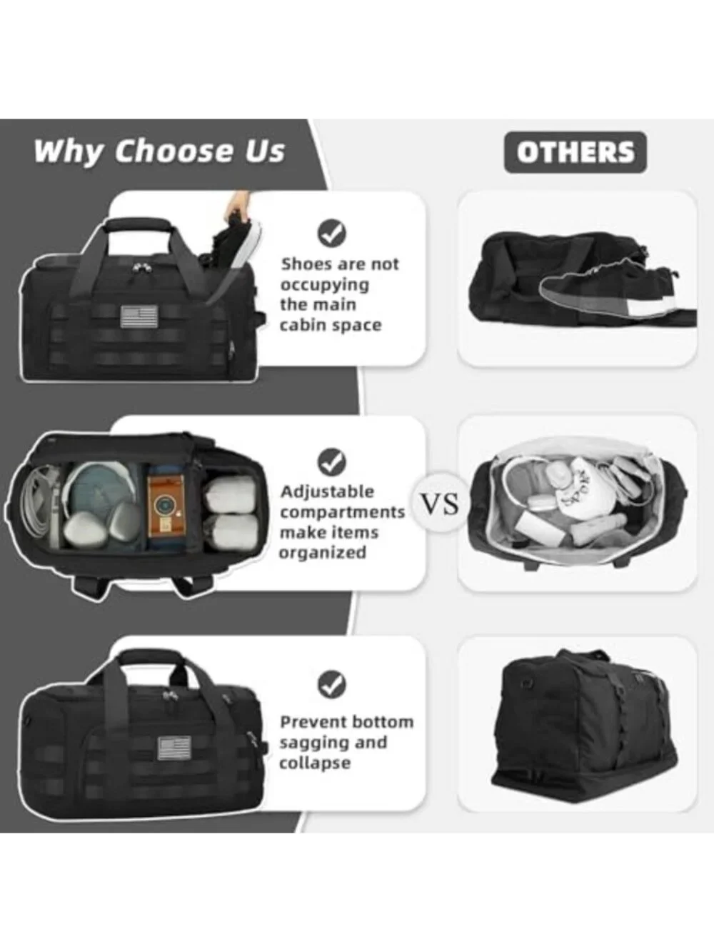 65L Large Sports Duffle Bag - Versatile 3-in-1 Gym Bag for Travel & Fitness